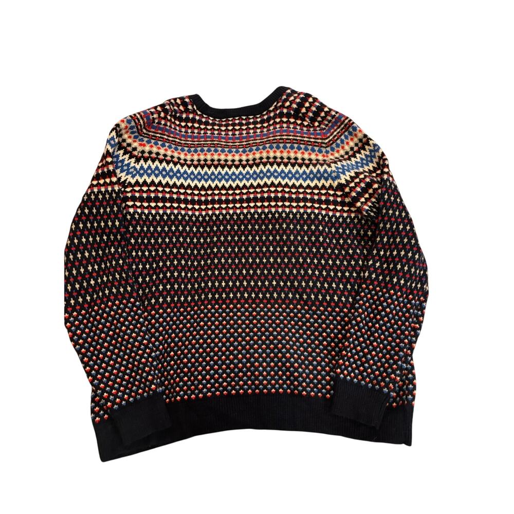 Lands’ End Men’s XXL/T Fair Isle Sweater | Navy Multicolor Crewneck - Picture 2 of 4